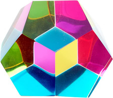 CMY Color Dodecahedron, Dodecahedron Prism for Home or Office Decor, STEM/STEAM