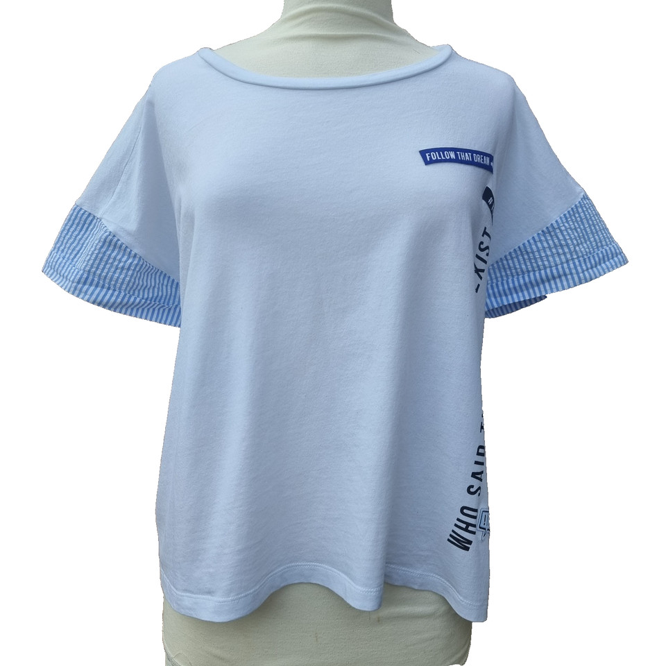 Pull & Bear White Slogan T-Shirt Womens L Short Sleeve Casual Graphic Top