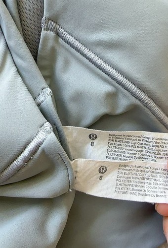 Lot Of 2 Lululemon Like a Cloud Bra Long Line Light Support B/C Cup Gray Size 8 - Picture 4 of 4