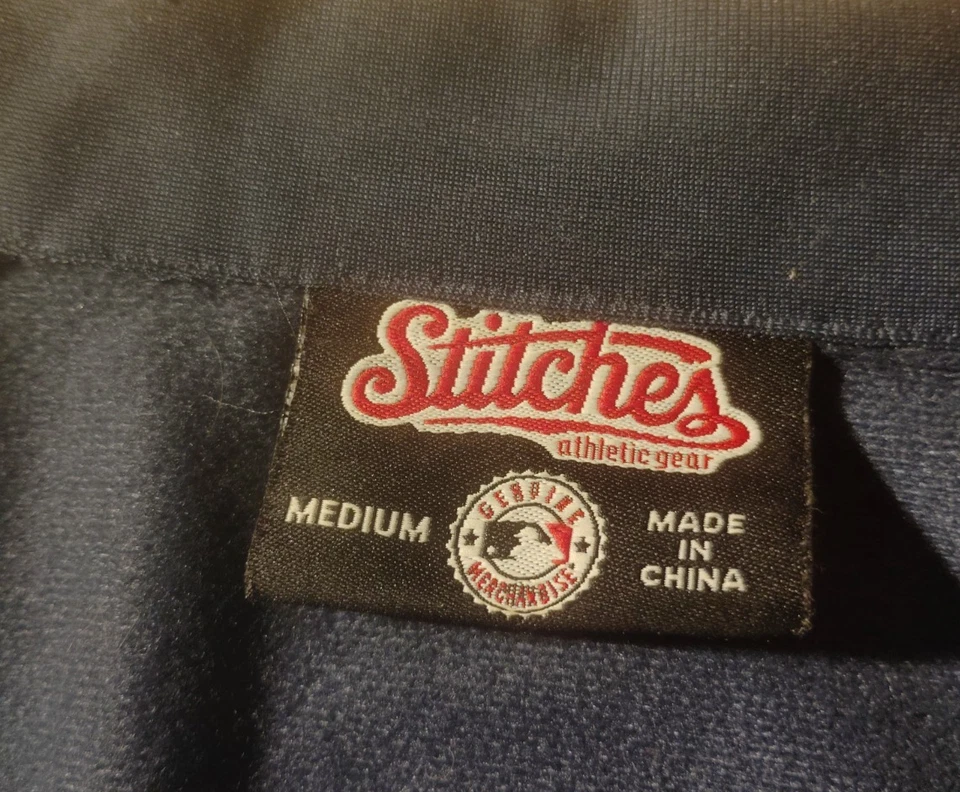 Stitches NY Yankees Track Jacket Sz M Embroidered Full Zip Striped Blue Y2K - Image 4 of 4