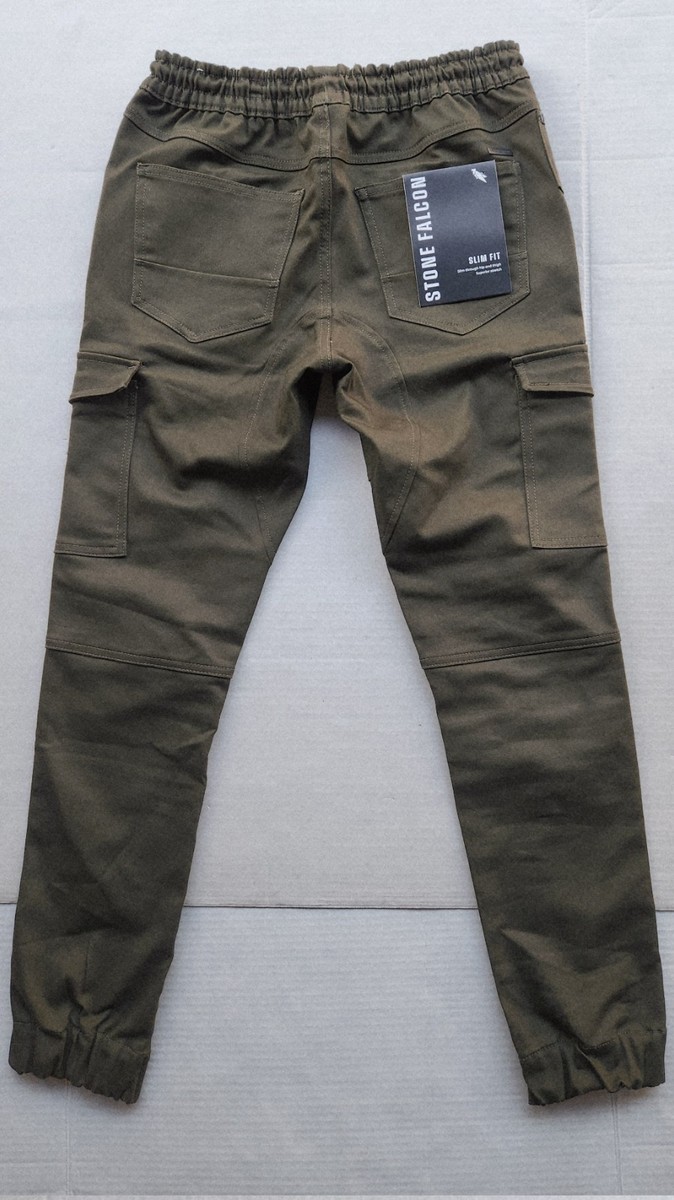新品 STONE  Poplin Cargo Regular PT Stone Falcon Men's Apparel Slim Fit Cargo Pants - Size: Small