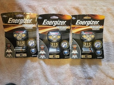 (3) Energizer Vision HD+ Focus LED Headlamp 315 Lumens Black AAA Batteries