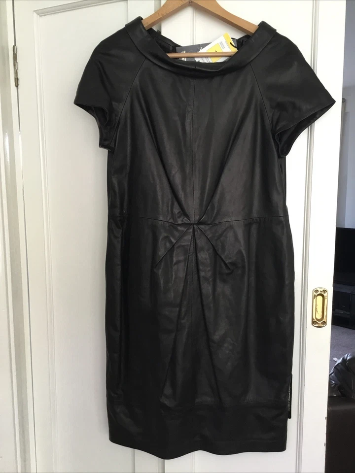 M&S Autograph Real Leather Dress 16 - Image 3 of 4