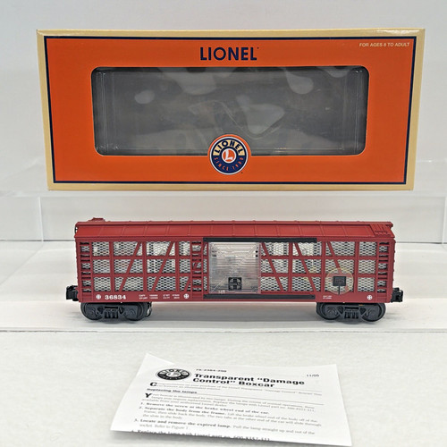 Coche de carga transparente Lionel 6-36834 Santa Fe control de daños #36834 calibre O usado | Condition: Used