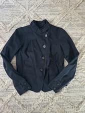 Gap Spring Jacket Blazer Navy Blue Size 4 Cotton Khaki