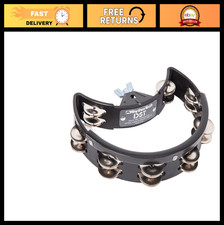 Drum Set Tambourine with Nickel Jingles - Black Rhythm Accessory for Musicians