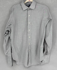 Polo Ralph Lauren Dress Shirt Mens 16/34 Gray Pinpoint Oxford Long Sleeve