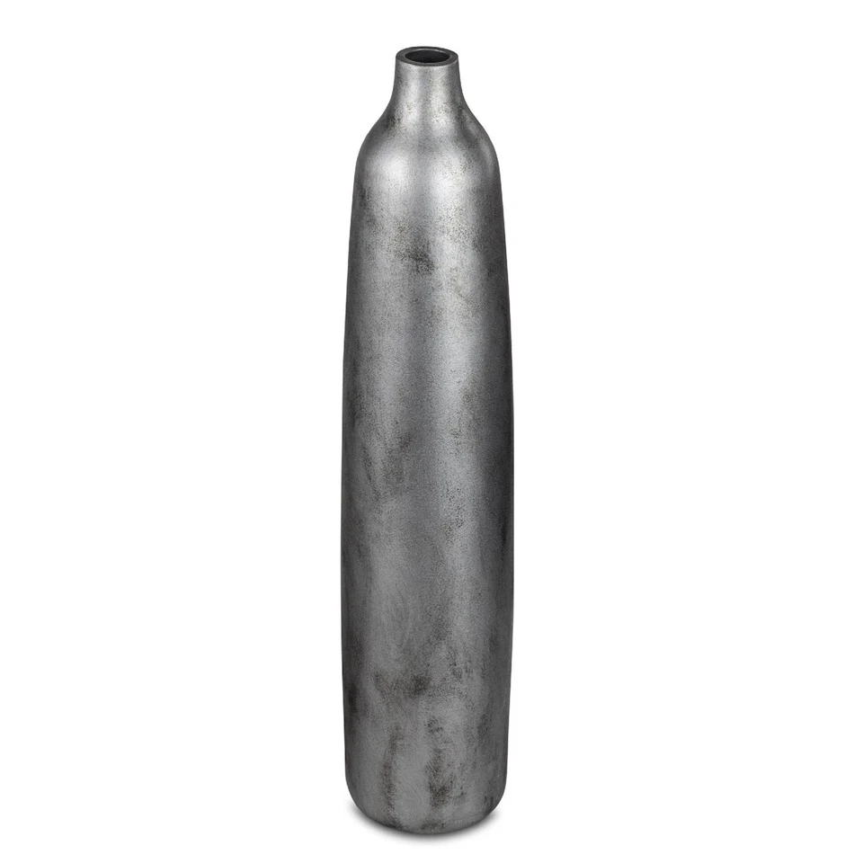 Bodenvase ANTIK SILBER H. 60cm matt silber Keramik Formano