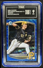 2025 Bowman Chrome Bubba Chandler Prospects Blue Wave Refractor #/150 TAG 9