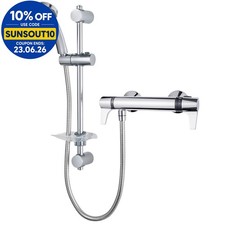 Triton Exe Lever Bar Mixer Shower Thermostatic Chrome Modern 3 Spray UNEXTHBMINC