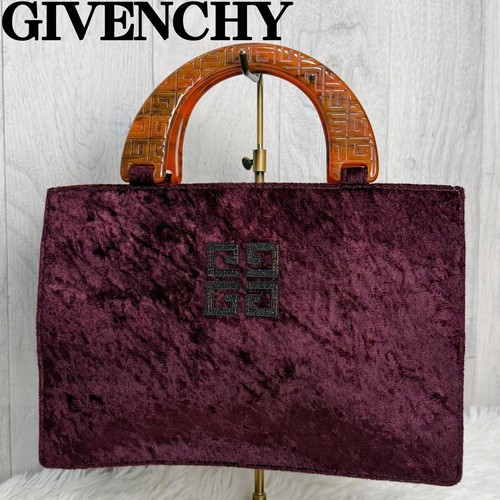 Givenchy Velour Tote Bag Bordeaux From Japan