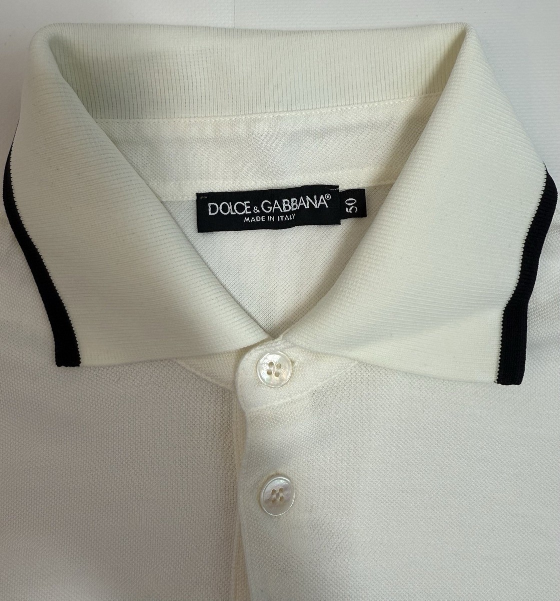 Dolce & Gabbana Men's Polo Shirt White Size 50 Authentic Made in