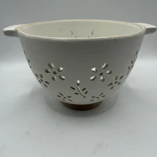 Small Earthenware Ceramic Strainer  FREE SHIP