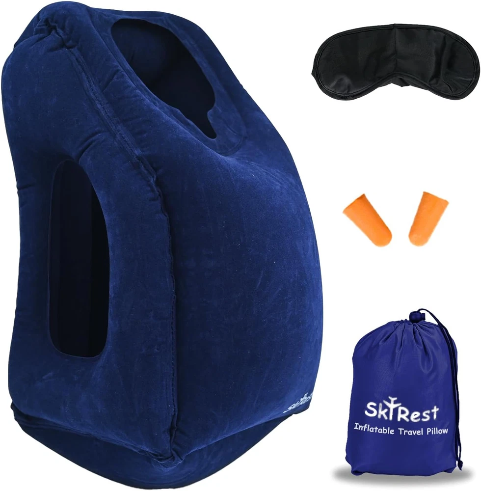 Inflatable Neck Pillow for Travel - Comfortable Support on Planes Buses Cars
