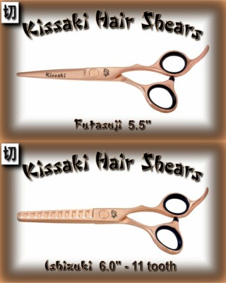 Kissaki 5.5'' Hair Cutting Scissors & 11 tooth Thinning Shears Rose Gold Combo