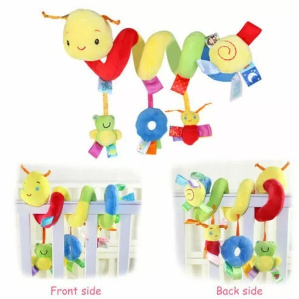 Baby Crib Cot Pram Hanging Rattles Spiral Stroller Seat Toy with