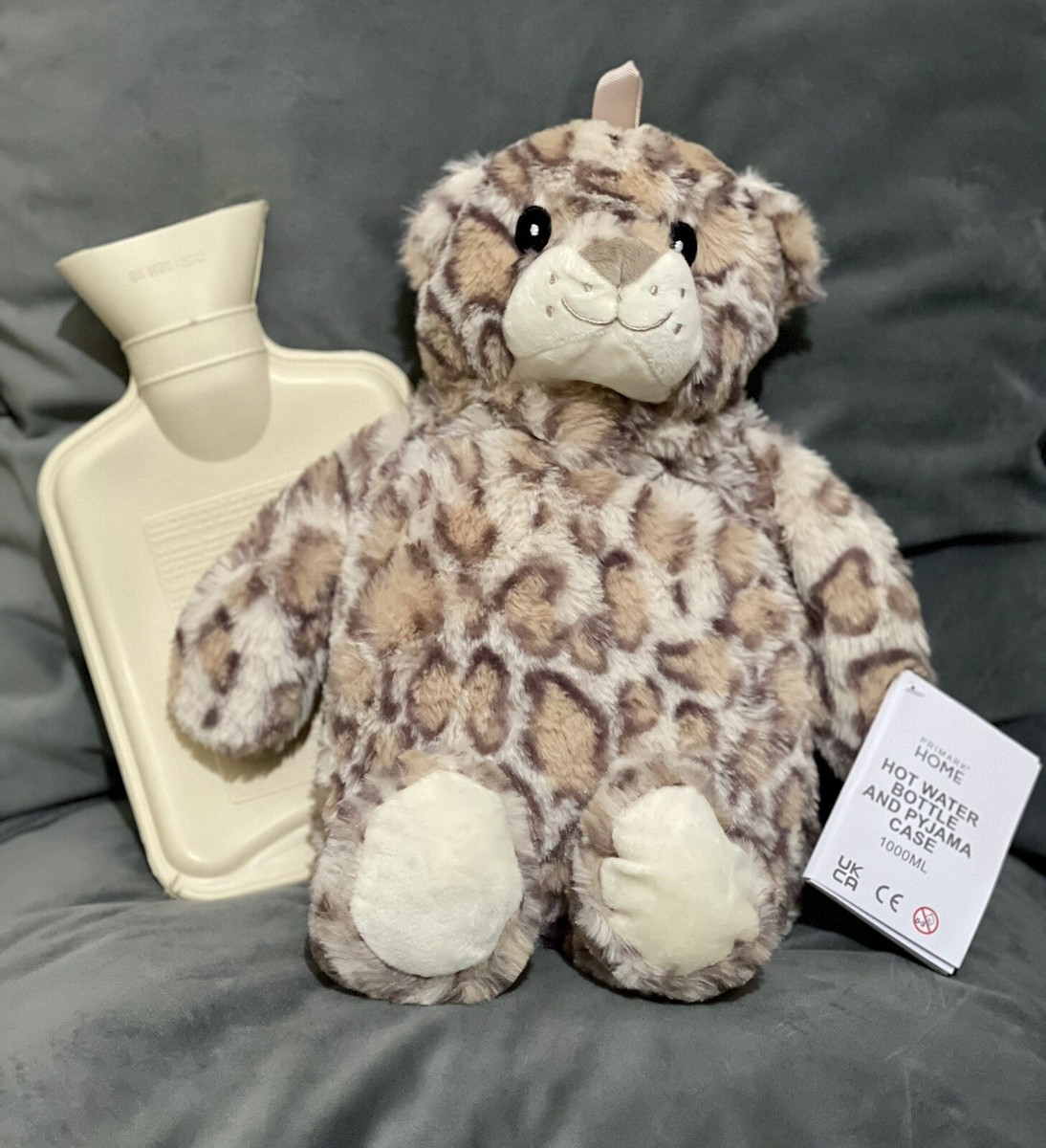 Novelty Hot Water Bottle Animal Character Warmer with Soft Plush Faux Fur  Cover