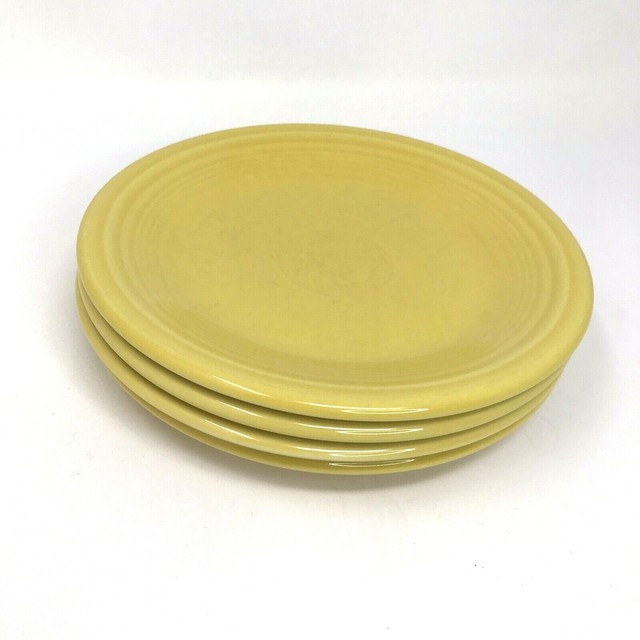 Fiesta Fiestaware Homer Laughlin 7.25" Yellow Salad Plates Lead Free
