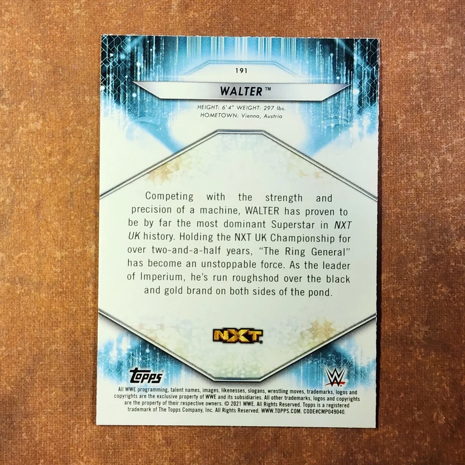 2-12-11 PWE. 2021 wwe foilboard parallel #191 walter - Image 2 of 2