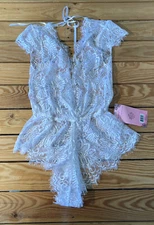 seven til midnight NWT Women’s eyelash lace romper size S white s1