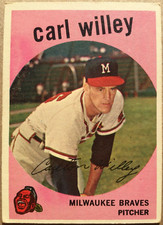 1959 Topps #95 CARL WILLEY Milwaukee Braves MLB baseball card EX+