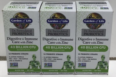Garden of Life Dr. Formulated Probiotics 30 Vegetarian Capsules EXP 1/26 - 3 PCK