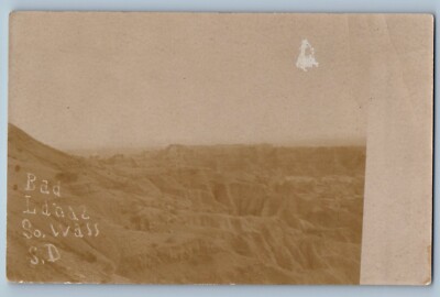 South Wall South Dakota SD Postcard RPPC Photo View Of Bad Lands 1909 Antique