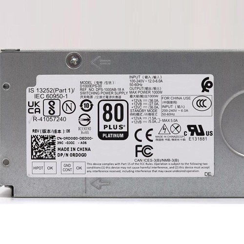 Power Supply for Dell Alienware R13 R14 XPS 8950 T3660 D1000EPS-00 RD0G0 1000W - Afbeelding 4 van 5