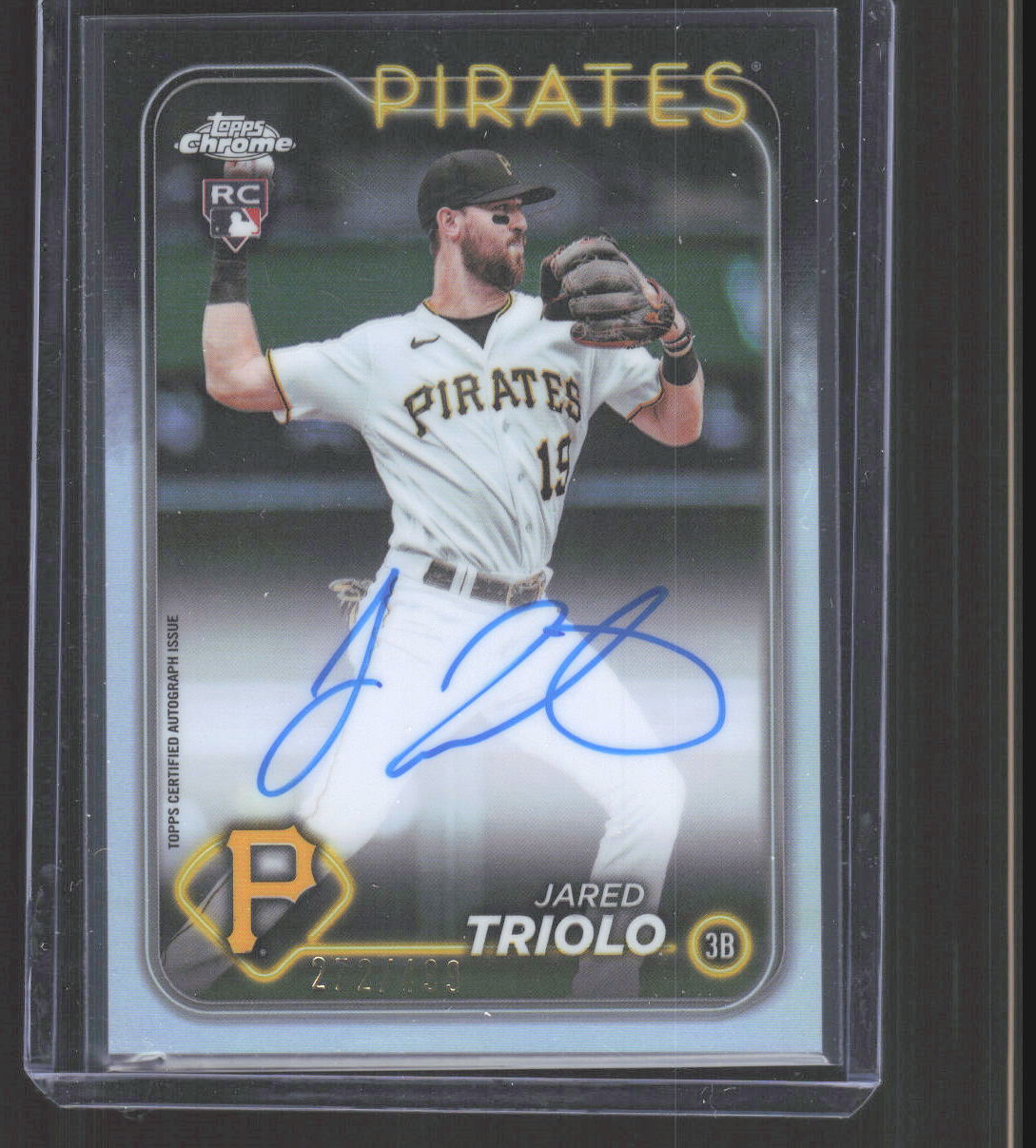 2024 Topps Chrome #RA-JTR Jared Triolo Refractor #/499 Pittsburgh Pirates Auto