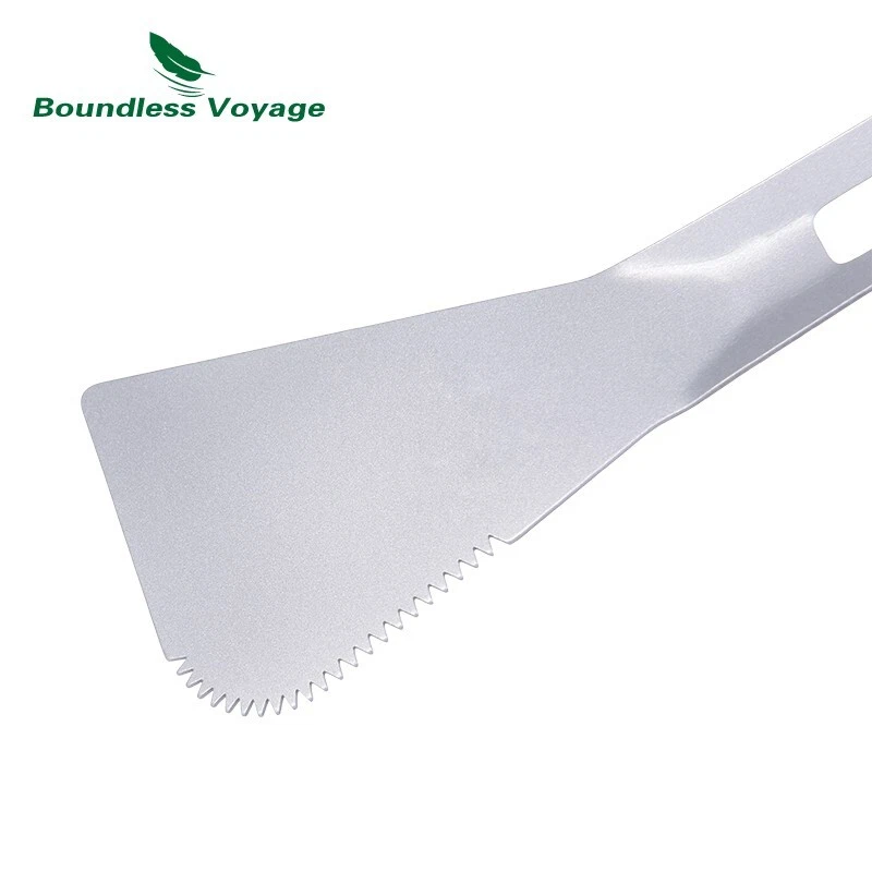 Titanium Alloy 2 in 1 Tong Spork Spatula Shovel Camping BBQ All-In-One Utensil - Image 2 of 4