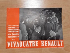 Renault Vivaquatre, prospectus de 1938, catalogue publicité brochure dépliant