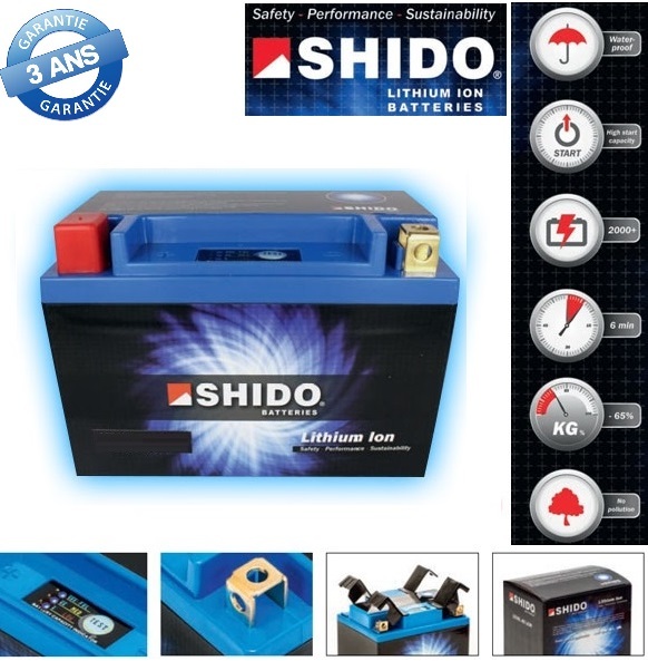 Batterie Shido Lithium YTX5L-BS Haute Performance de Démarrage Moto