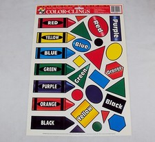 Window Clings  Primary Colors  Shapes  28 Reusable Static Cling Stickers