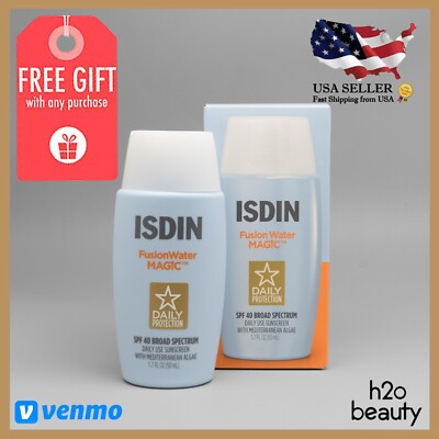 #ad ISDIN Fusion Water MAGIC sunscreen SPF 40 1.7 oz 50ml NEW IN BOX $29.99
