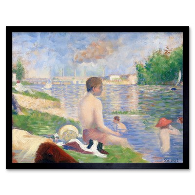 Seurat Final Study Bars Asnieres Impressionist Gemälde Kunstdruck gerahmt 12x16