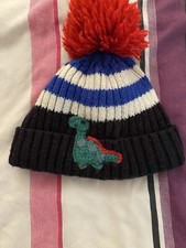 Next Woolly Hat Blue Stripy Dinosaur 3-9 Months