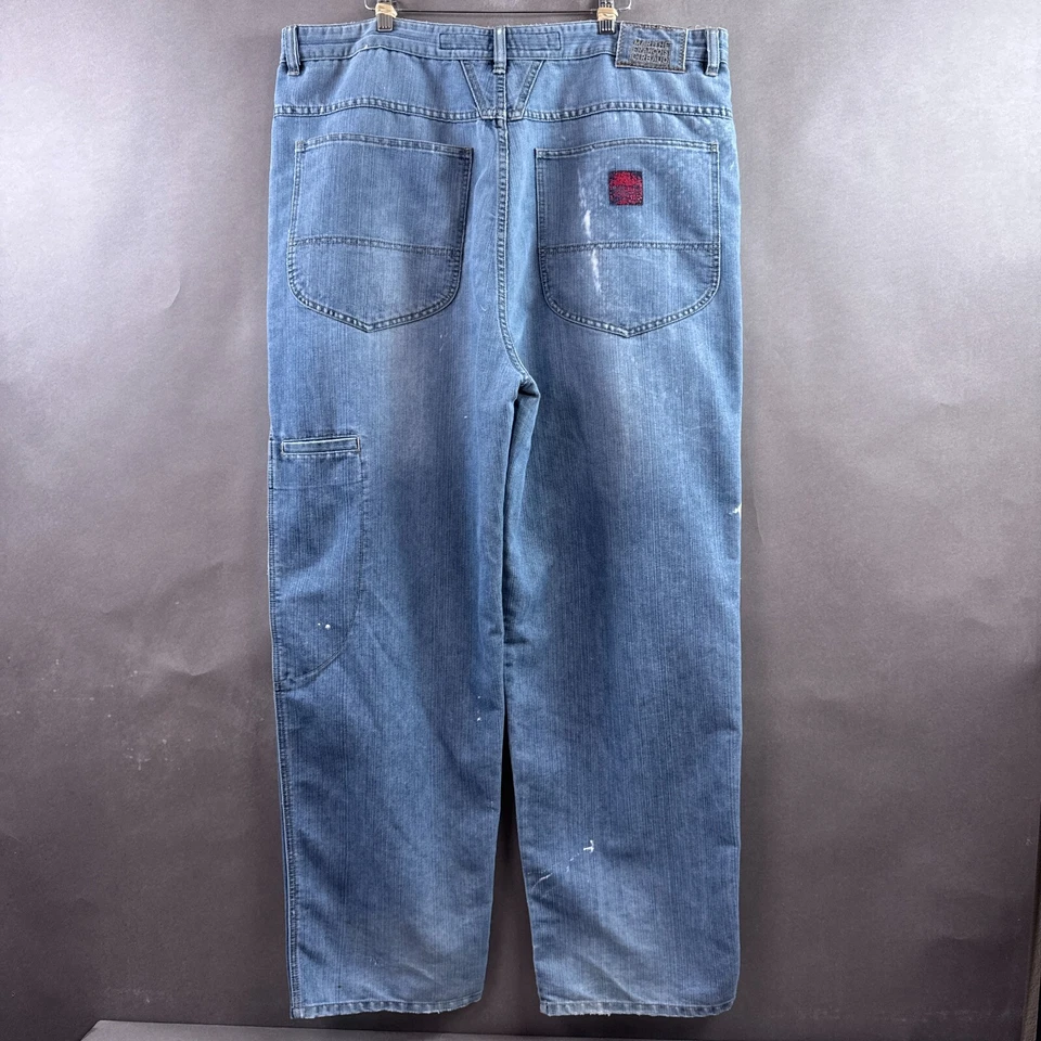 Pantalones de mezclilla vintage Marithe Francois Girbaud para hombre 42x34 azules holgados anchos lavados desvanecidos Foto 3 de 4