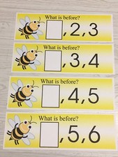 Honey Bee - Numbers - What comes next  - 21 Laminated cards Activity Set