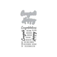 Hero Arts Stamp  Cut "CONGRATS HAPPY" Clear Stamps With Dies Bundle 2020
