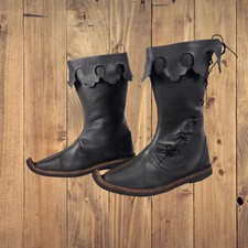 Medieval Renaissance Leather Boots   LARP Viking Knight Costume Boots