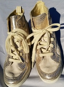 coach gold tennis shoes