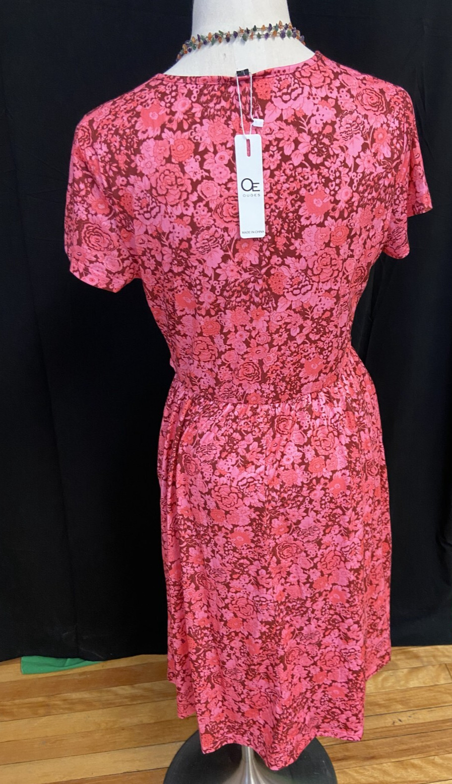 Ouges Floral Print Cotton Spandex V Neck Dress Wi… - image 2