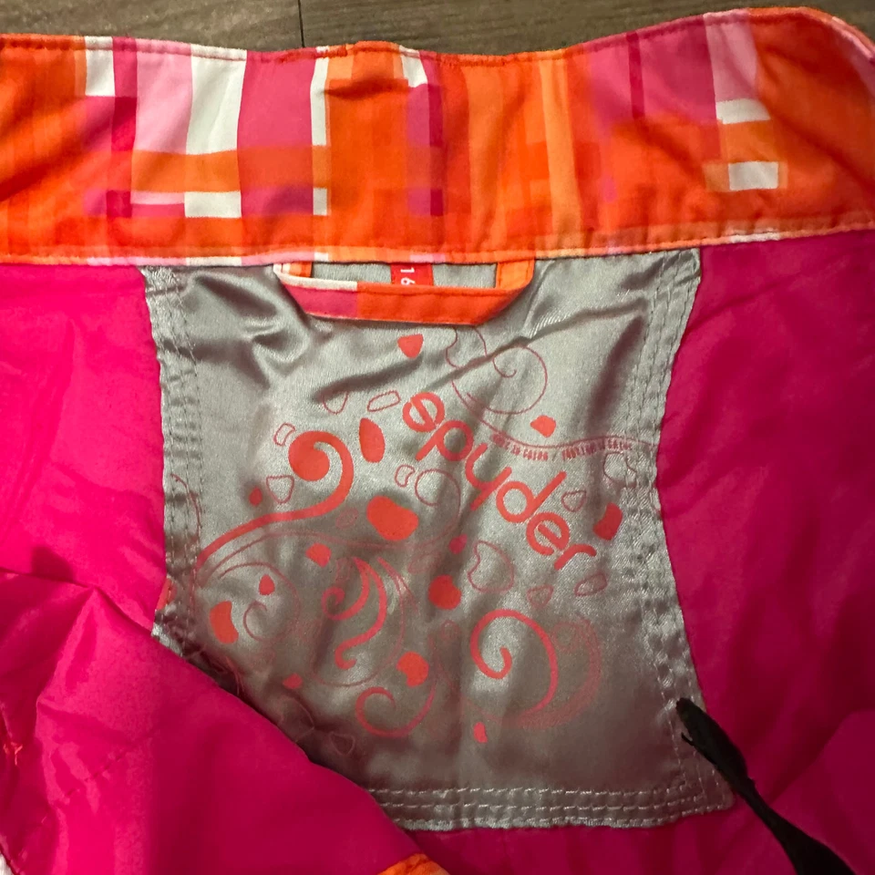 Pantalones de esquí Spyder Youth naranja rosa talla 16 Foto 4 de 4