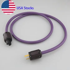 Audiophile HiFi Audio Power Cable Pure Copper US Ac Mains Speaker Supply Cord