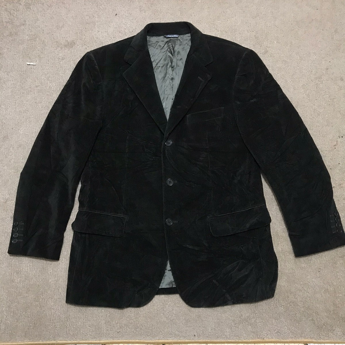 スーツ Vintage corduroy set up suit Black AO27 Apornipal Men's Vintage Corduroy Blazer Double Breasted