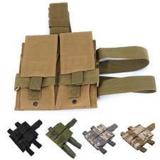 Hunting Double Pistol Rifle Mag Carrier Pouch Military Drop Leg Panel Bags