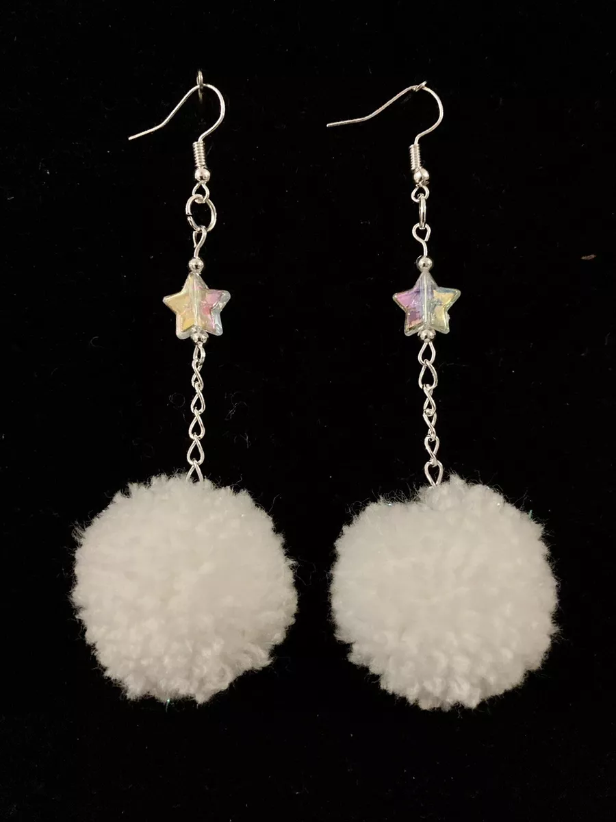 White pom deals pom earrings