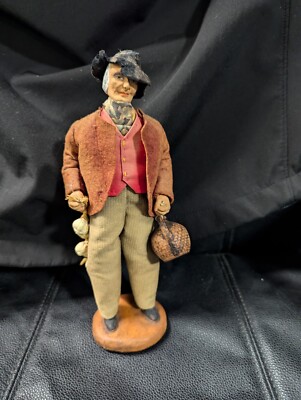 Vintage France made terracotta man with garlic & pot M Chave auback ?