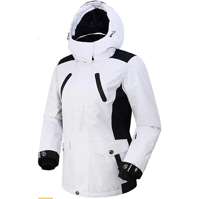 HSNW Women s XL Ski Jacket Girl Winter Coat Polyester Waterproof White