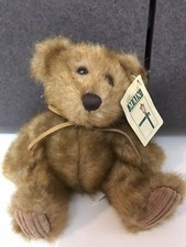 First  Main Minky Schminky 8" Leather Bow Corduroy Paws W TAGS Teddy Bear VGC
